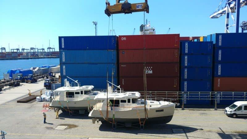The N41's are on their way. Hull #1 and #2 at the shipping port in Istanbul. Next stop California! - photo © Nordhavn