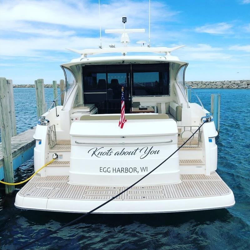 Roger and Laura have the freedom to explore new waters aboard their Riviera 4800 Sport Yacht ‘Knots About You” - photo © Riviera Australia