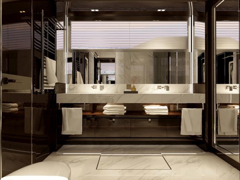 33-metre B107 superyacht - Bathroom photo copyright Bering Yachts taken at  and featuring the Power boat class