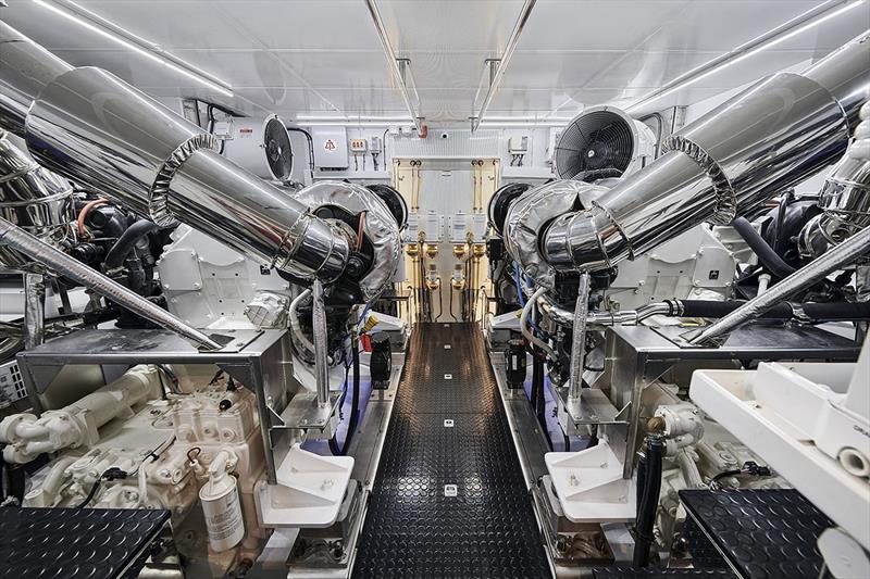 Horizon E81 engine room photo copyright Horizon Yachts taken at  and featuring the Power boat class