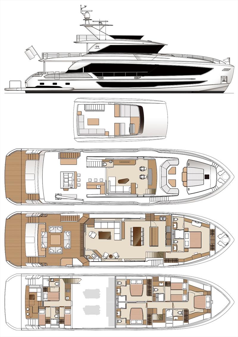 Horizon tri-deck FD92 photo copyright Horizon Yachts taken at  and featuring the Power boat class