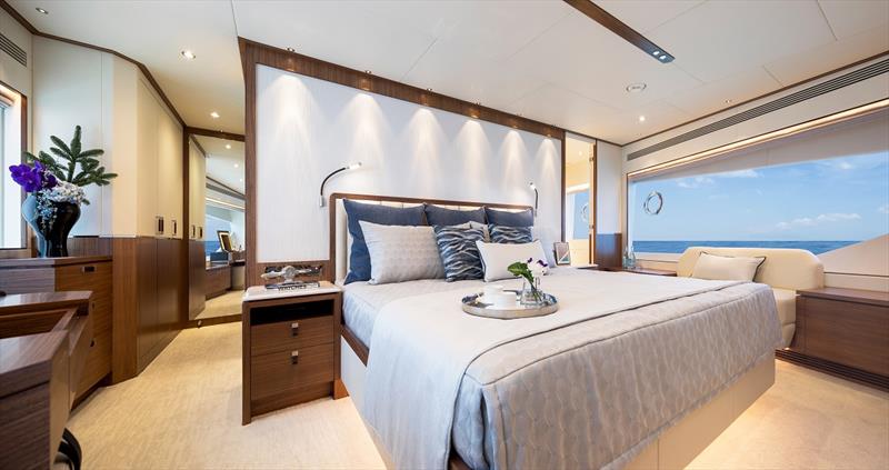 Horizon tri-deck FD92 Master stateroom photo copyright Horizon Yachts taken at  and featuring the Power boat class