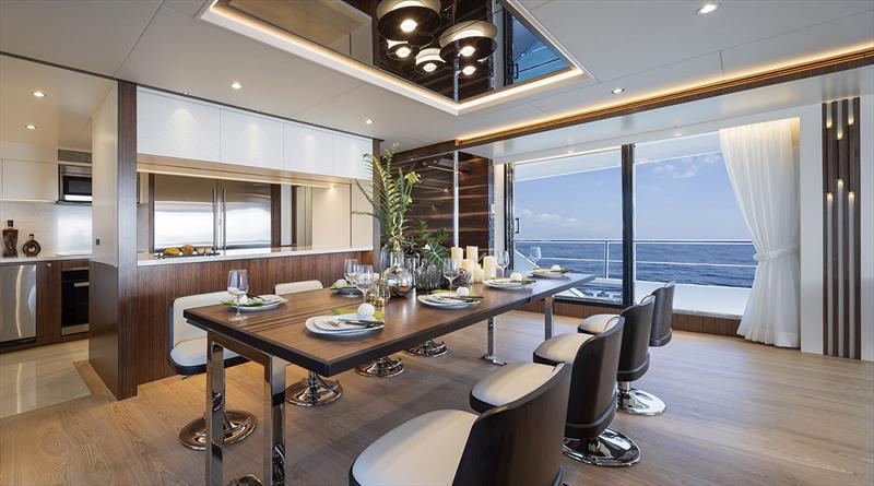 Horizon FD92 - Dining area - photo © Horizon Yachts