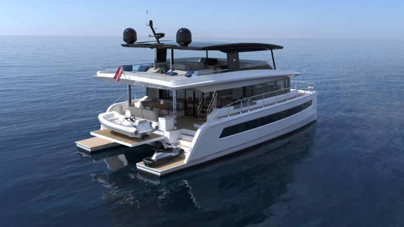 Silent 62 Tri-Deck solar electric catamaran, open version - photo © Silent Yachts