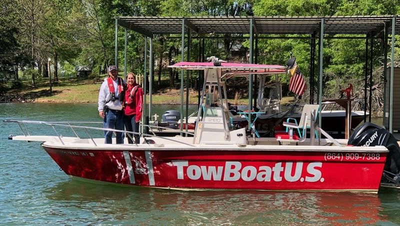 Capt. Seth Owens with his wife, Cayla, new owners of TowBoatUS Lake Keowee photo copyright Scott Croft taken at  and featuring the Power boat class