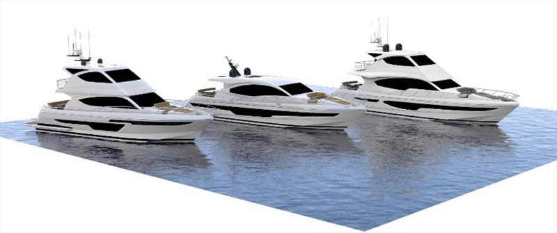 The new Whitehaven 6000 Flybridge, 7000 Flybridge, 6000 Sport Yacht photo copyright Whitehaven Motor Yachts taken at  and featuring the Power boat class