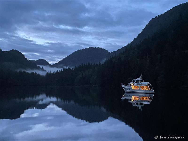 Bonito at dawn in Bottleneck Inlet - Flotilla to Alaska - Day 6 - photo © Sam Landsman