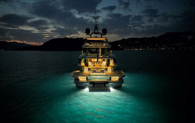 Oasis 40m - Aft night view photo copyright Benetti Yachts taken at  and featuring the Power boat class