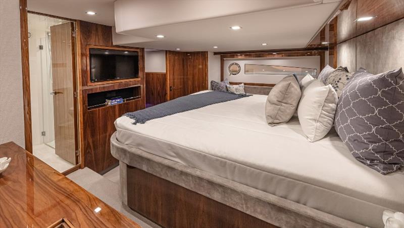 From the luxurious master stateroom to the sociable layout of the helm station, the 5400 Sport Yacht provides an ‘ease of living' for the Hancocks aboard their Riviera - photo © Riviera Australia
