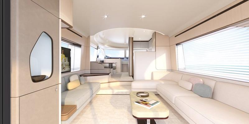 Azimut 68 galley open salon photo copyright Azimut Yachts taken at  and featuring the Power boat class