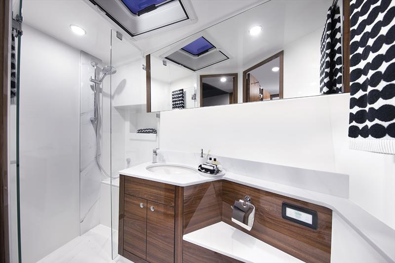 On the Maritimo M60 the VIP ensuite is also the day head - photo © Maritimo