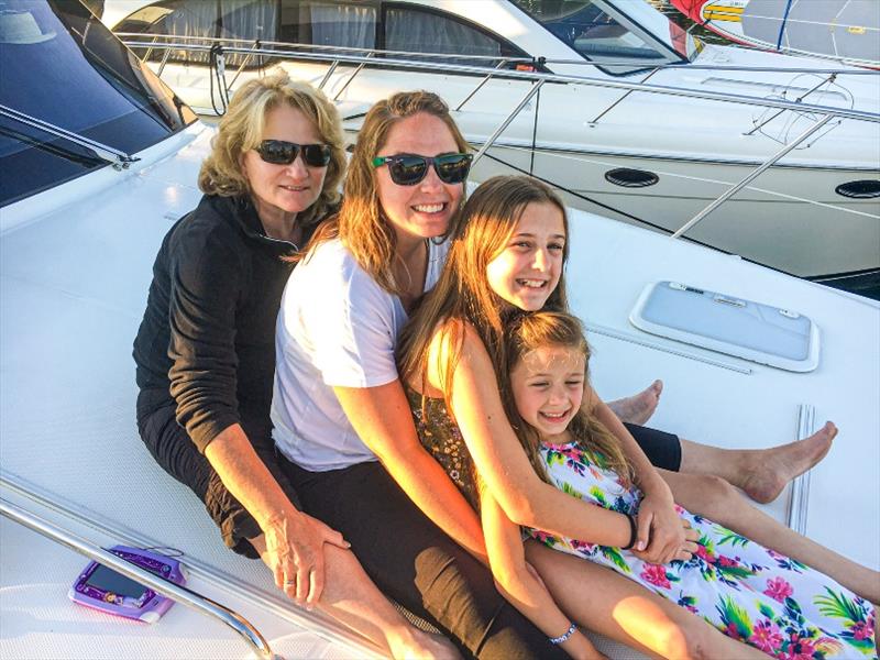 There's plenty of room for the extended Robertson family aboard their Riviera 575 SUV. photo copyright Riviera Australia taken at  and featuring the Power boat class