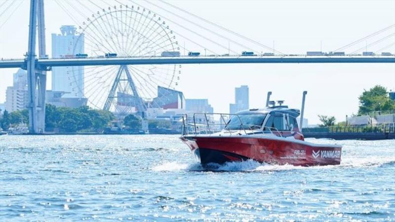 Hydrogen fuel cell demonstration test boat cruising in Osaka Bay photo copyright Yanmar Marine taken at  and featuring the Power boat class