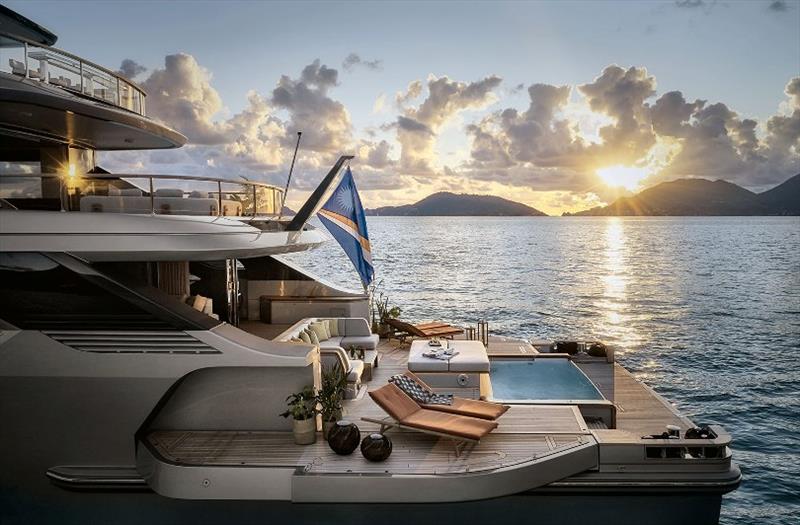 Benetti Oasis 40m - Aft side view - photo © Benetti Yachts