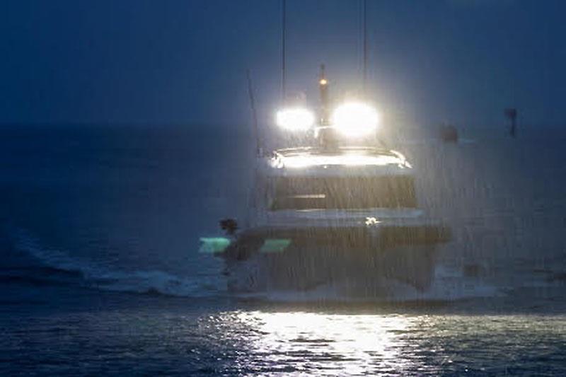 The tactical Adventure 44 at night - photo © Tactical Custom Boats