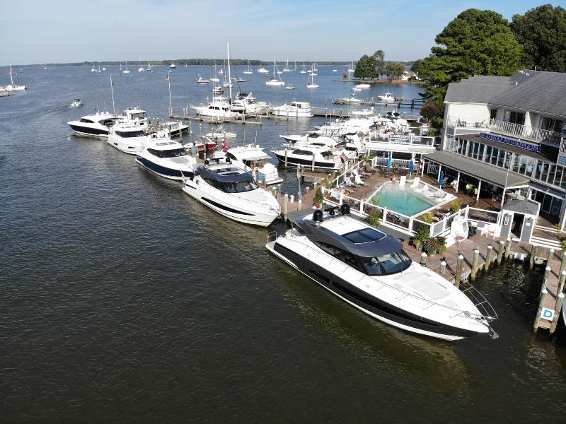 The Rendezvous created a full house of Riviera motor yachts on the waterfront at St Michaels. - photo © Riviera Australia