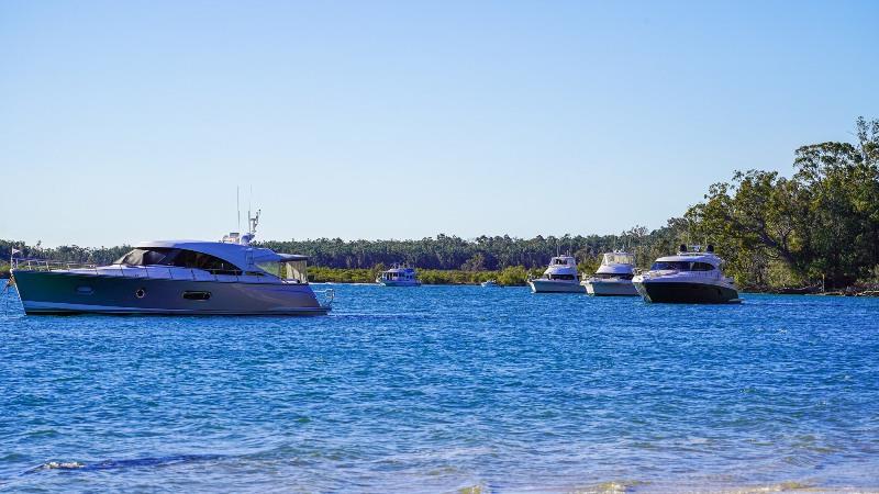 There was plenty to enjoy ashore and on board for the Riviera family including bushwalking and testing a new underwater sea scooter. - photo © Riviera Australia