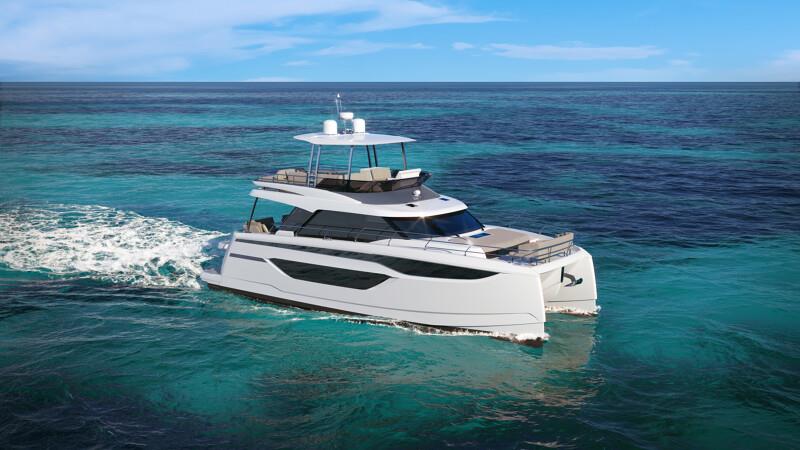 Prestige M48 - the first of their new M-Line of Powercats photo copyright Prestige Yachts taken at  and featuring the Power boat class