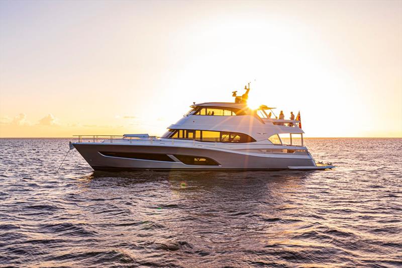 The majestic new flagship 78 Motor Yacht, a new class of yacht for Riviera photo copyright Riviera Australia taken at  and featuring the Power boat class