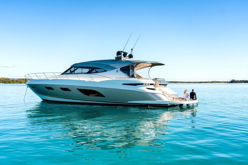 The sophisticated entertainer Riviera 6000 Sport Yacht Platinum Edition – on display at Sanctuary Cove International Boat Show 2022 photo copyright Riviera Australia taken at  and featuring the Power boat class