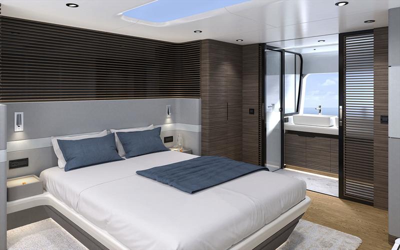 CLX96 SAV - VIP room photo copyright CL Yachts taken at  and featuring the Power boat class