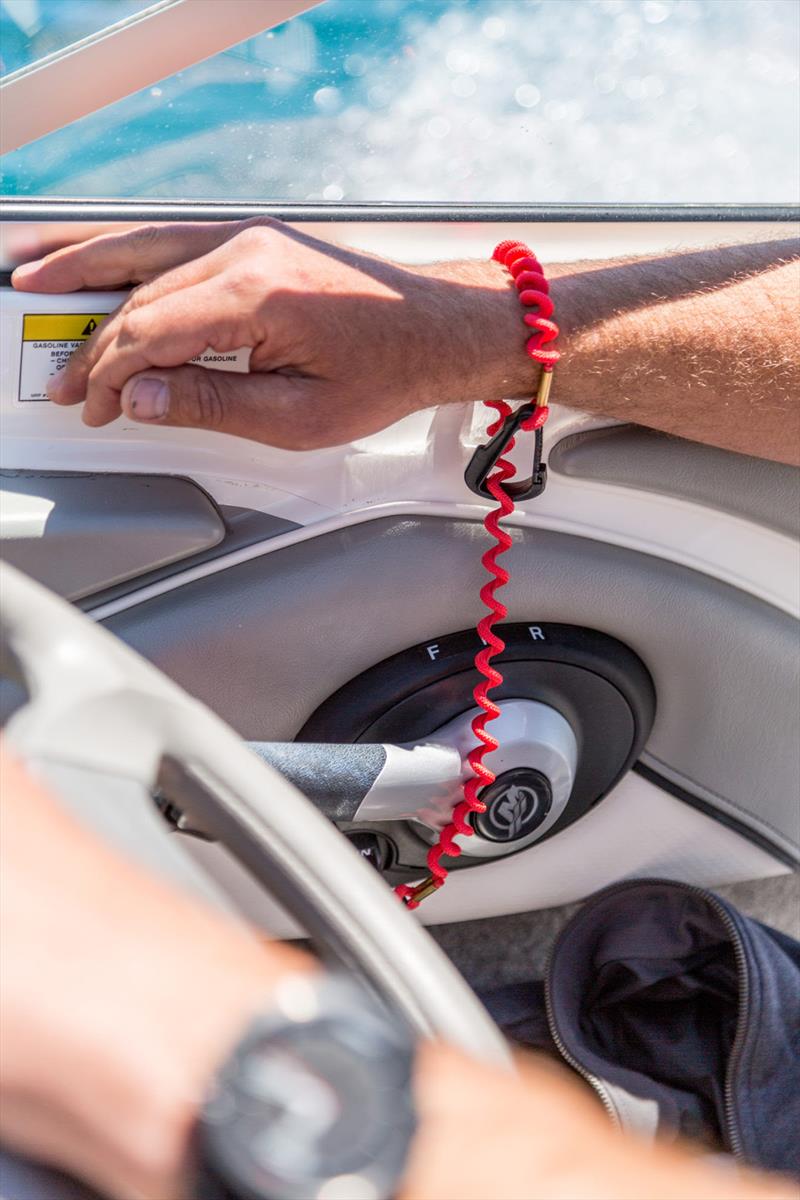 Engine cutoff switches (ECOS) are often activated by a lanyard connected to the operator that, when pulled, stops the boat's engine photo copyright National Safe Boating Council taken at  and featuring the Power boat class