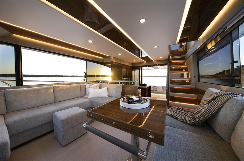 Massive vista windows allow for true connection with the outdoors. Maritimo M600 Offshore FMY - photo © Maritimo