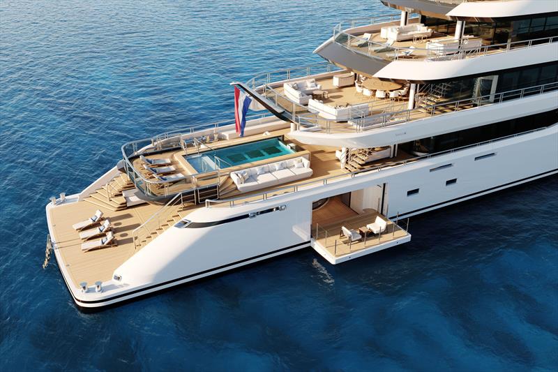 Amels 80 - Open beach club - photo © Amels/Damen Yachting