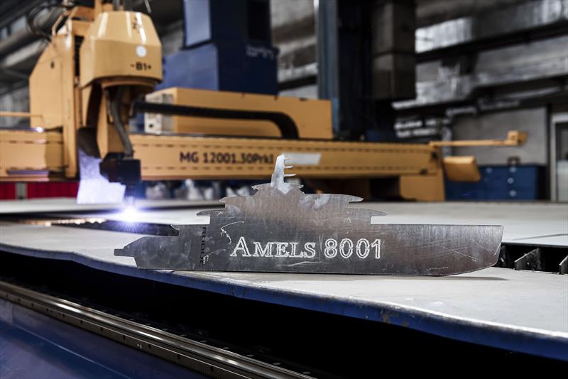 Amels 80 - Steel cutting - photo © Amels/Damen Yachting