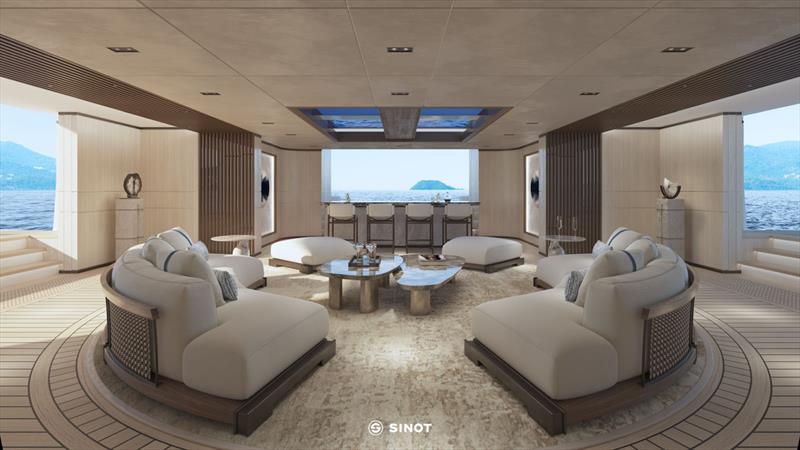 Amels 80 interior by Sinot - Lower Deck Beach Club - photo © Amels/Damen Yachting