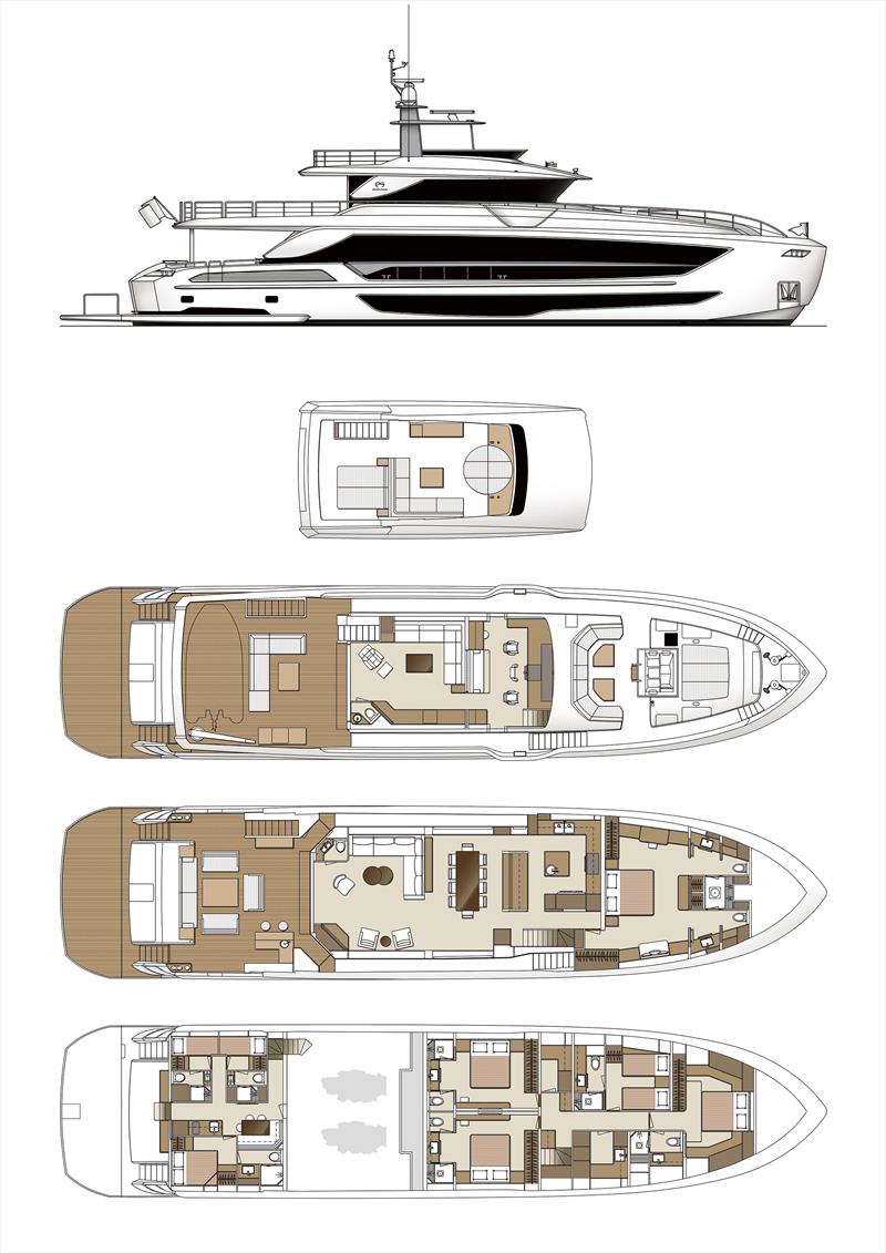 FD110 Hull 4 layout photo copyright Horizon Yachts taken at  and featuring the Power boat class