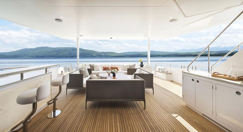 FD110 Hull 4 - Main Deck Aft photo copyright Horizon Yachts taken at  and featuring the Power boat class