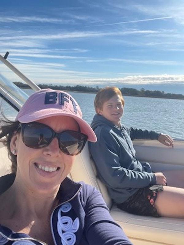 Cruising around the Beaufort River, Danielle and Jack capture the moment waiting for the sunset as they spend quality time together on the bow. - photo © Grady-White