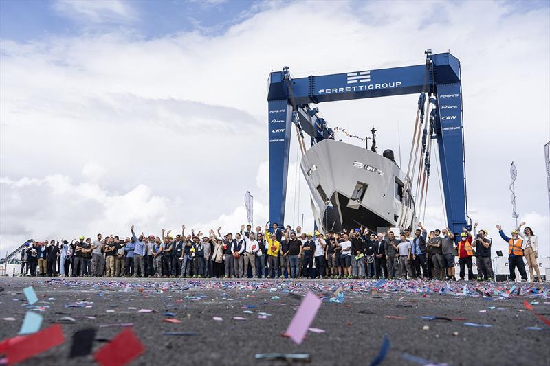Custom Line 140' launch at Superyacht Yard Ancona - photo © Custom Line