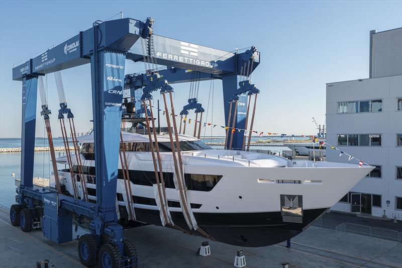 Custom Line 140' launch at Superyacht Yard Ancona - photo © Custom Line