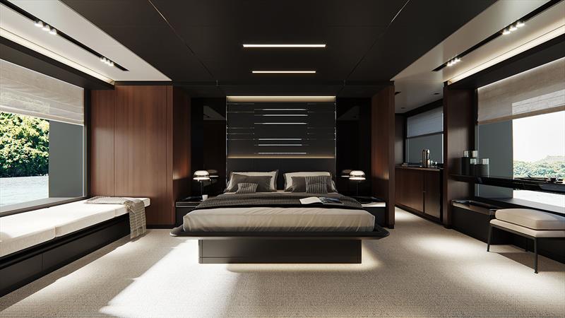 Riva 102' Corsaro owners' cabin - photo © Ferretti Group