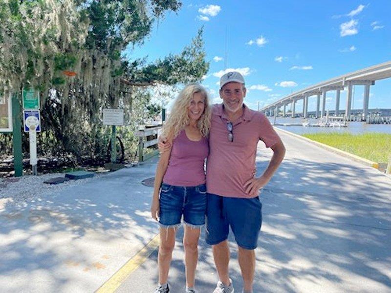 When they arrived at Jekyll Island, Georgia, they had completed the first leg of the trip. It was time to head home, but not before getting this shot with the Jekyll Island bridge behind them. - photo © Grady-White