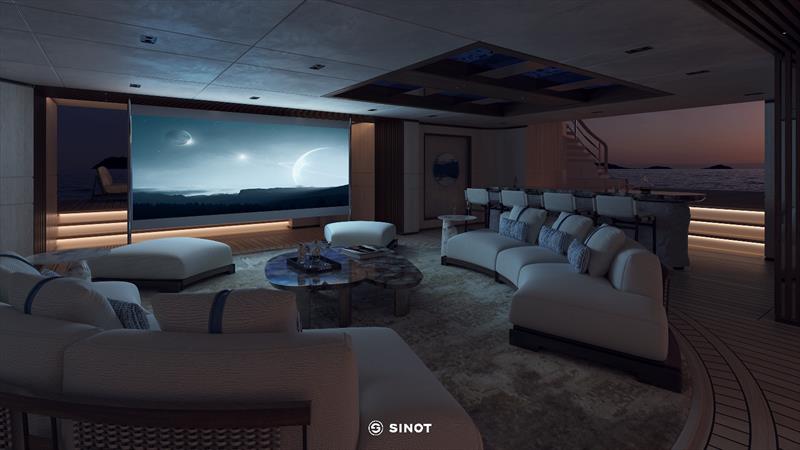 Amels 80 interior by Sinot Beach Club cinema mode photo copyright Sinot taken at  and featuring the Power boat class
