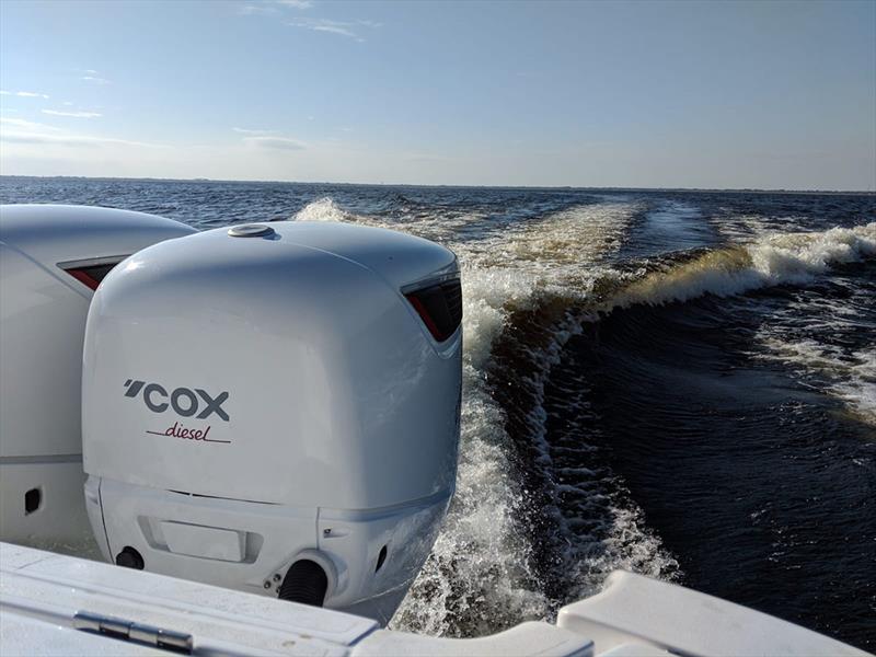 Intrepid 345 Nomad, powered by twin Cox CXO300 engines photo copyright Cox Powertrain Limited taken at  and featuring the Power boat class