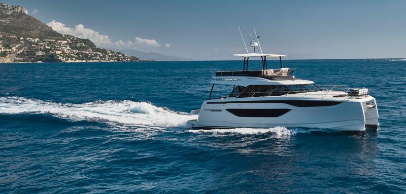 Cruising with Prestige's new M48 powercat photo copyright Prestige Yachts taken at  and featuring the Power boat class