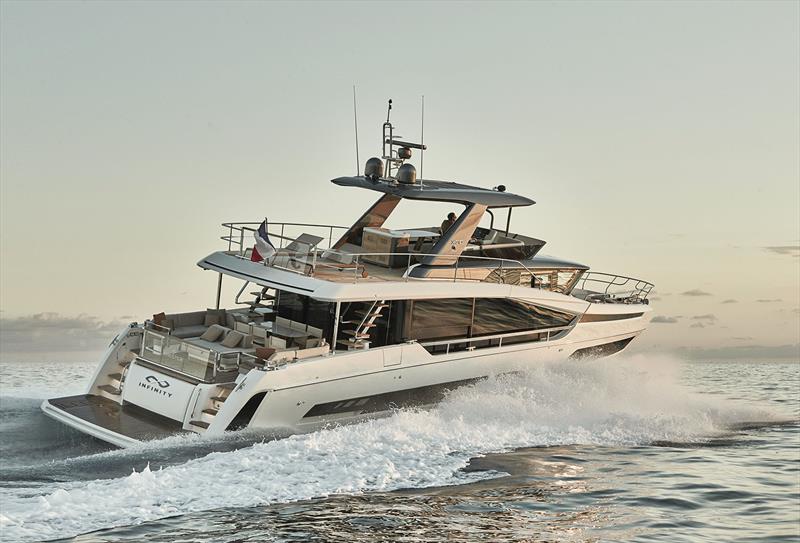 Full beam main deck utilisation of Prestige's X-Line, as seen here with the X70 photo copyright Jean-Francois romero taken at  and featuring the Power boat class