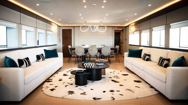 Infinity Nine - Main saloon photo copyright AvA Yachts taken at  and featuring the Power boat class