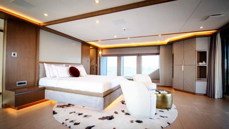 Infinity Nine - Master suite photo copyright AvA Yachts taken at  and featuring the Power boat class
