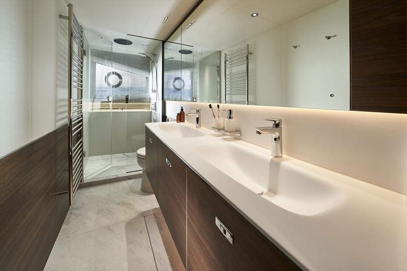 Princess S72 - Master Stateroom Bathroom photo copyright Princess Yachts taken at  and featuring the Power boat class