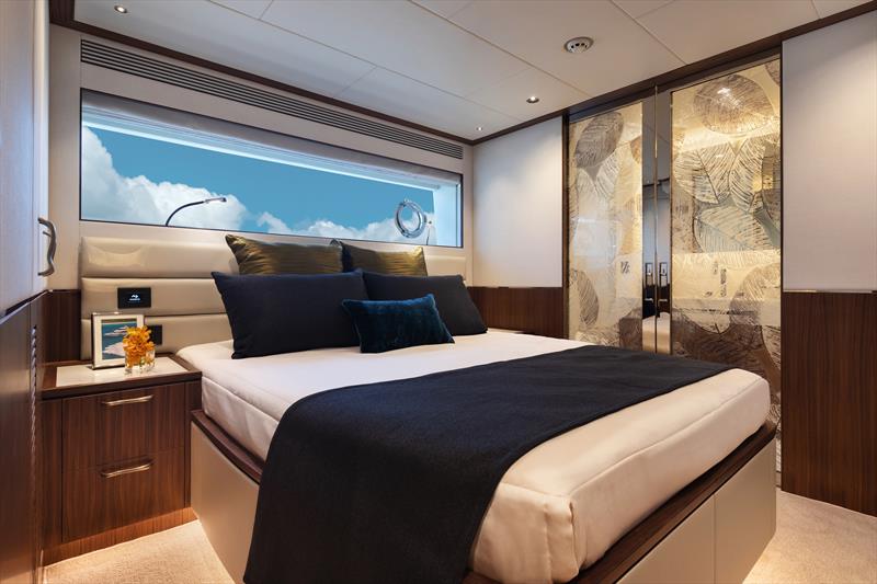 FD100 Hull 7 - Stbd VIP Stateroom handcrafted leaf pattern tempered glass - photo © Horizon Yachts