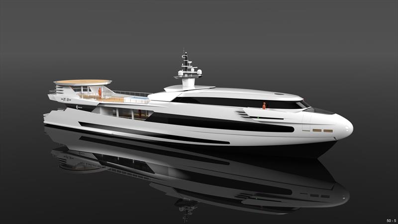 1Codecasa Concept 50m JET 2022 3D render photo copyright Codecasa Yachts taken at  and featuring the Power boat class