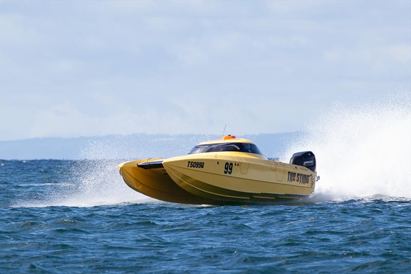 The Sting just owned the Supercat Outboard Class. Not bad for 20-year-old motors - 2023 Offshore Superboat Championship - photo © Australian Offshore Powerboat Club