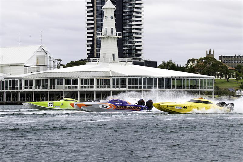 Cunningham Pier with part of the Supercat Outboard fleet - 2023 Offshore Superboat Championship photo copyright Australian Offshore Powerboat Club taken at  and featuring the Power boat class