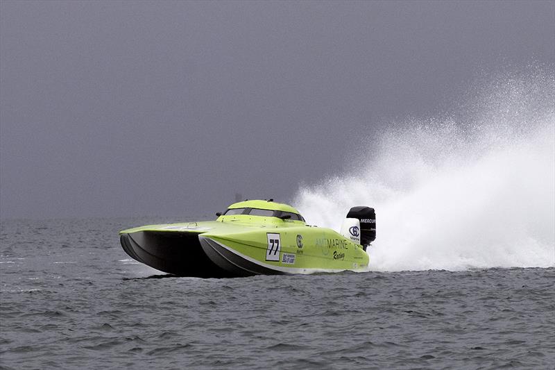 AMT Racing blasting along in the Supercat Outboard class - 2023 Offshore Superboat Championship photo copyright Australian Offshore Powerboat Club taken at  and featuring the Power boat class