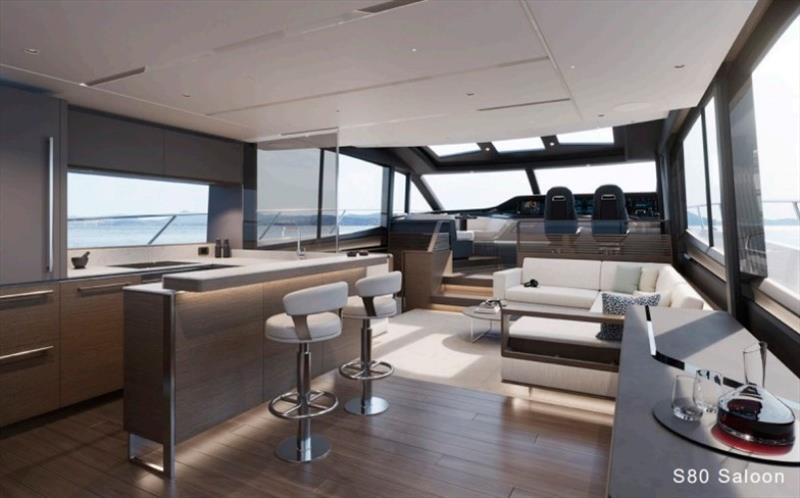 Princess S80 - Saloon photo copyright Princess Yachts taken at  and featuring the Power boat class